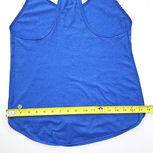 Lululemon Blue Racerback Tank Loose Lightweight Scalloped Trim  Size 4 - Picture 7 of 10